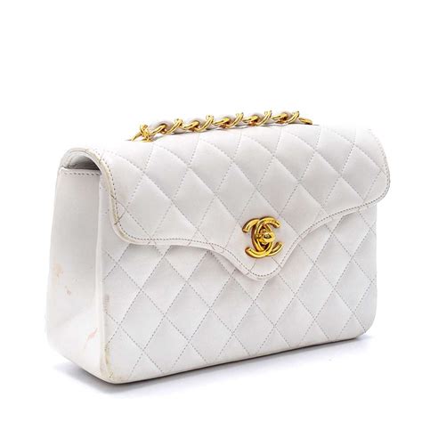 white chanel crossbody|chanel white bag price.